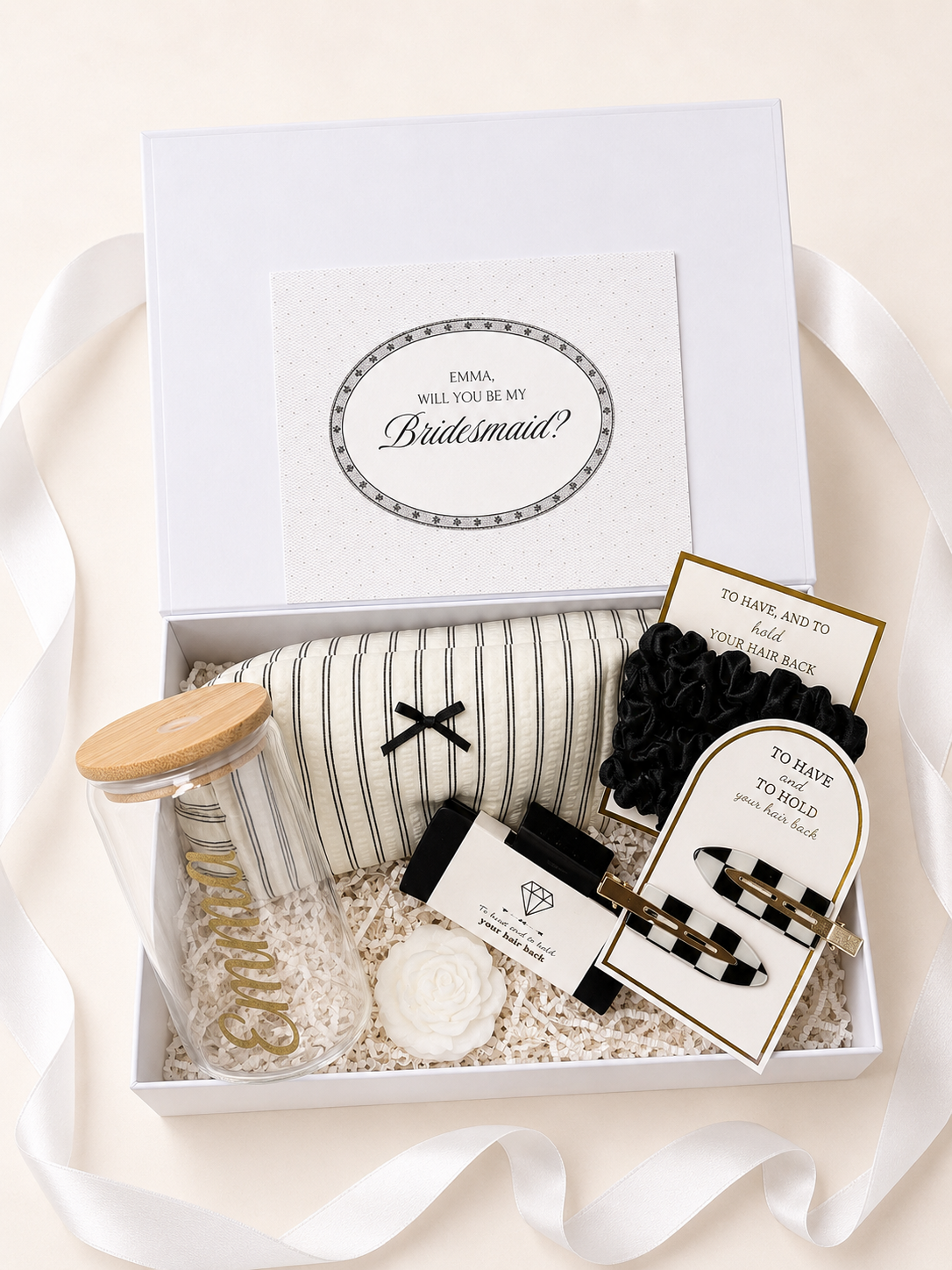 Black Bridesmaid Proposal Box Personalized