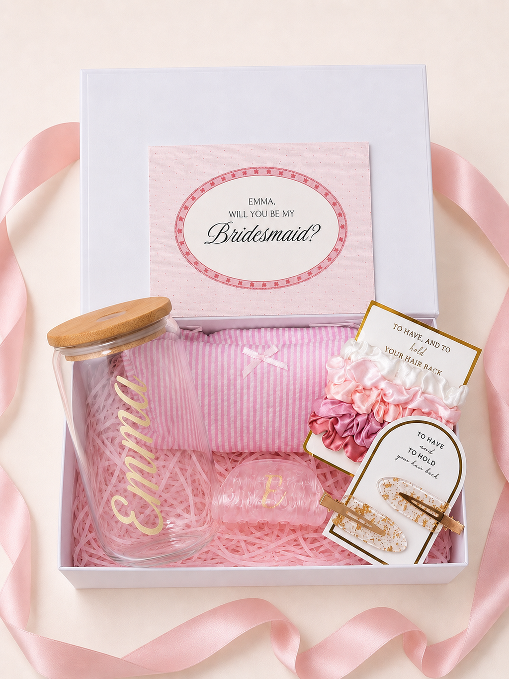 Bridesmaid Proposal Pink Box Personalized