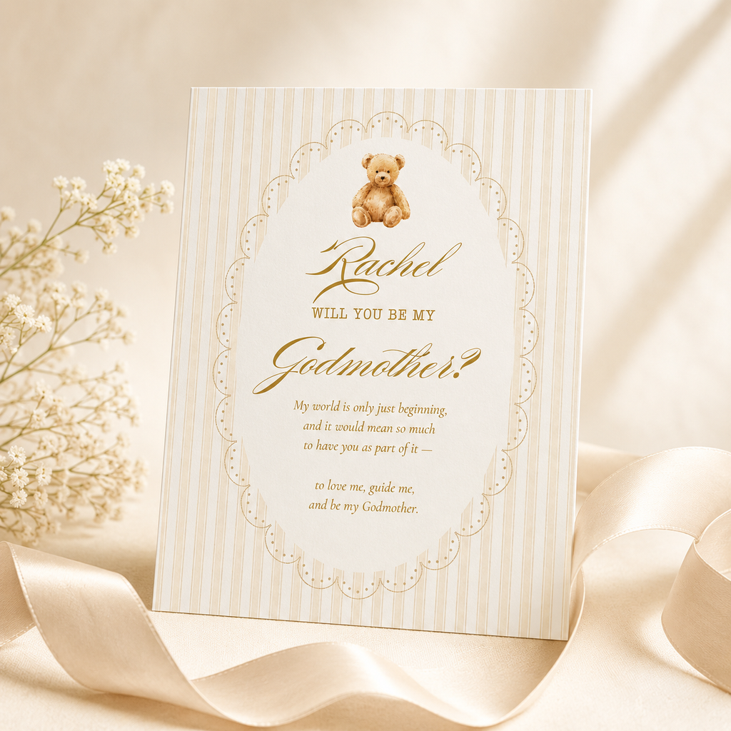 Personalized Godmother Proposal Ivory Gift Box