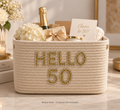 Personalized Woven Basket with Rhinestone Letters