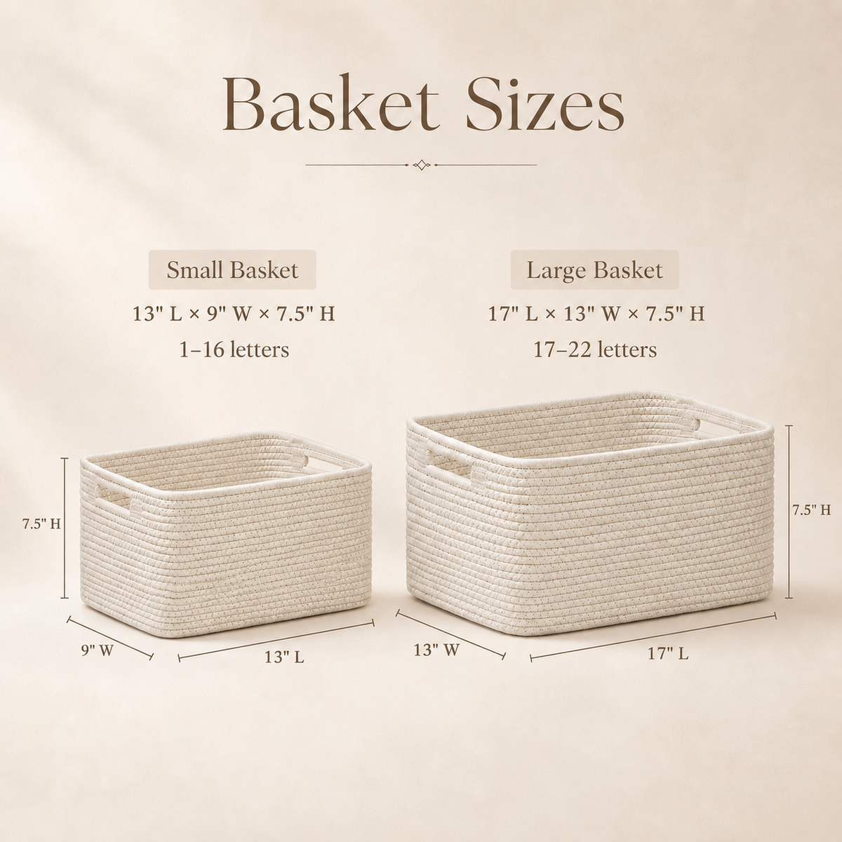 Personalized Woven Basket with Rhinestone Letters