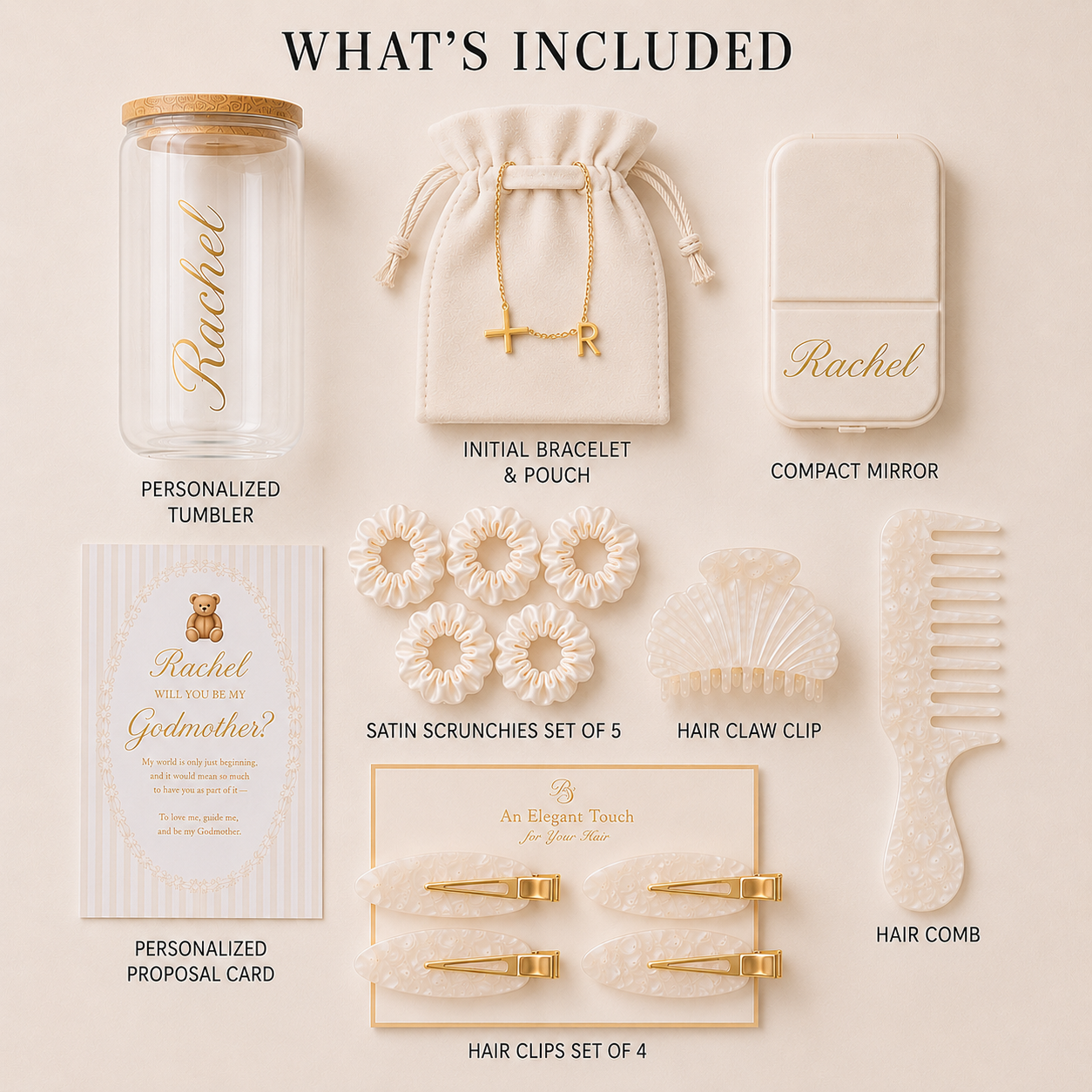 Personalized Godmother Proposal Ivory Gift Box