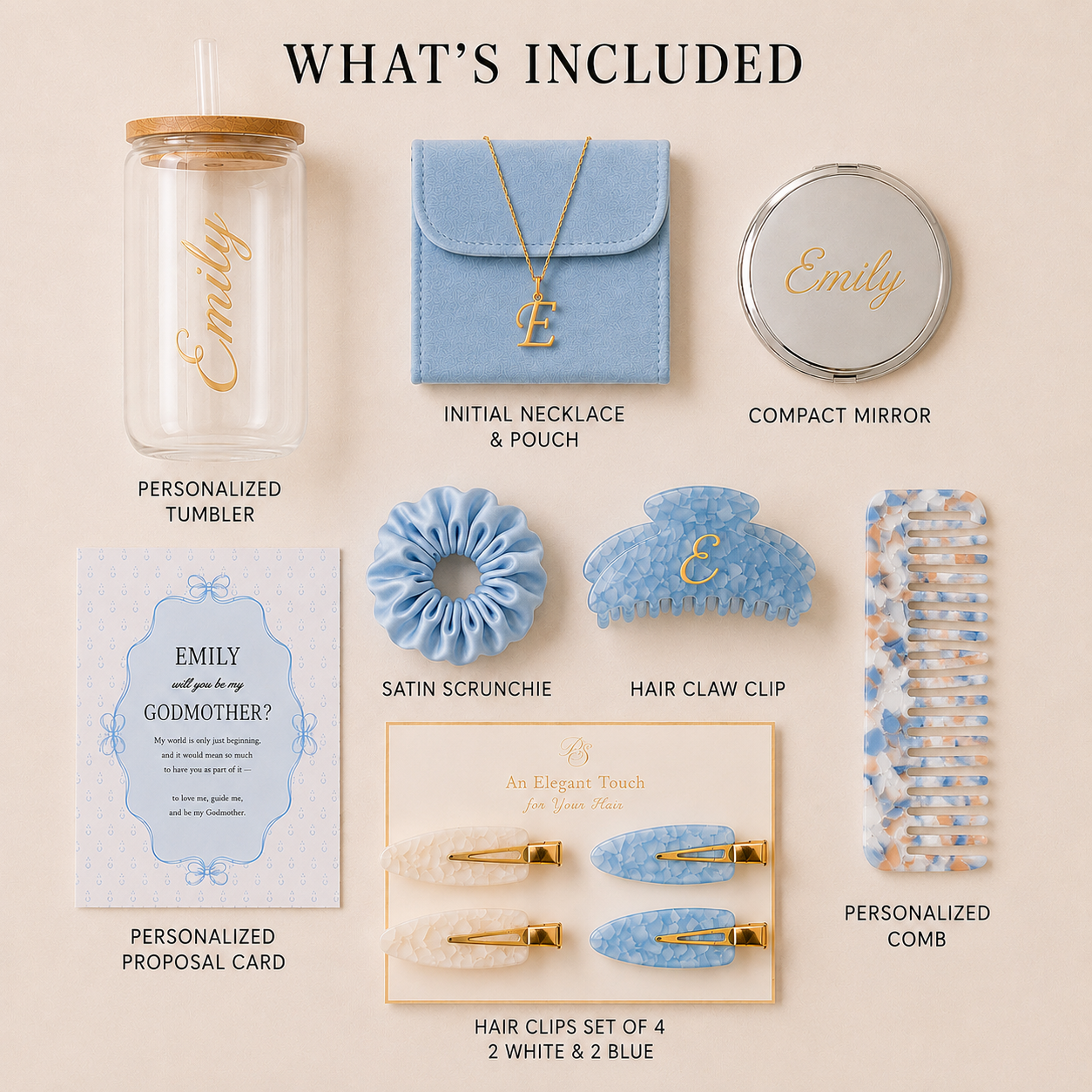 Personalized Godmother Proposal Blue Box