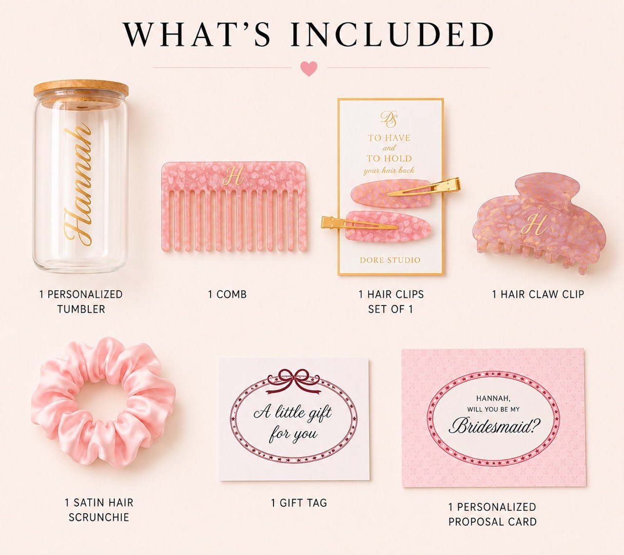 Personalized Bridesmaid Pink Proposal Box