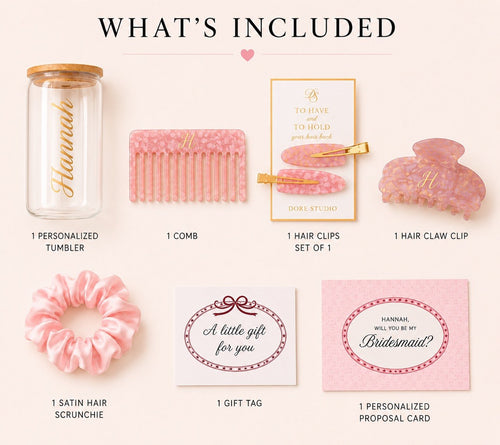 Personalized Bridesmaid Pink Proposal Box